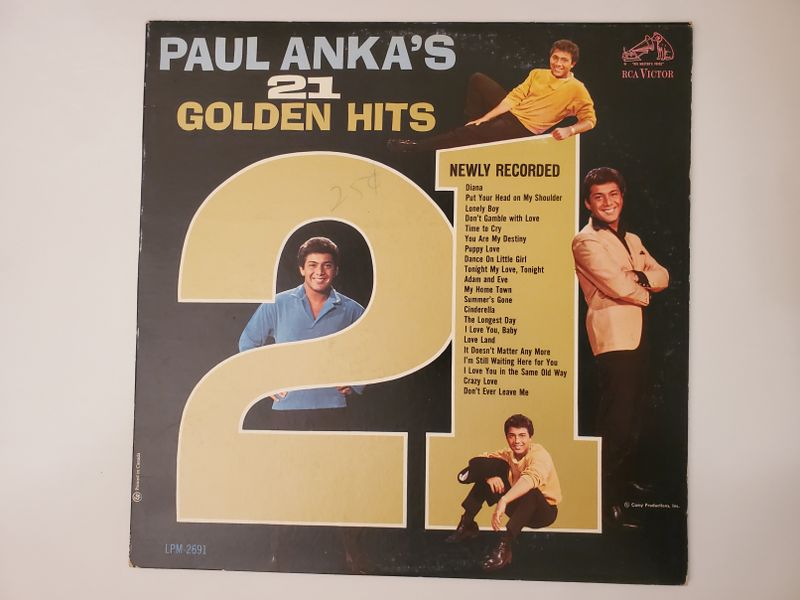 Paul Anka 21 Golden Hits vinyl record